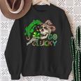 Howdy Go Lucky Leopard St Patrick's Day Western Cowboy Women Sweatshirt Gifts for Old Women