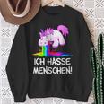 Ich Hasse Menschen Kotzendes Einhorn Unicorn Fun Sweatshirt Geschenke für alte Frauen