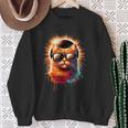 Illinois 2024 Total Solar Eclipse Cat Wearing Glasses Sweatshirt Gifts for Old Women
