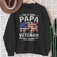 I'm A Dad Papa And Veteran Fathers Day Retro Papa Grandpa Sweatshirt Gifts for Old Women