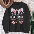 I'm Just Here For The Chocolate Cute Bunny Easter Sweatshirt Gifts for Old Women