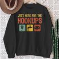 I'm Just Here For The Hookups Camp Rv Camper Camping Sweatshirt Gifts for Old Women