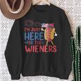 I'm Just Here For The Wieners Patriotic 4Th Of July Sweatshirt Gifts for Old Women