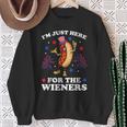 I'm Just Here For The Wieners Hot Dog 4Th Of July Sweatshirt Gifts for Old Women