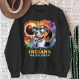 Indiana Total Solar Eclipse 2024 Beagle Dog Colorful Sweatshirt Gifts for Old Women