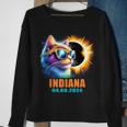 Indiana Total Solar Eclipse 2024 Cat Solar Eclipse Glasses Sweatshirt Gifts for Old Women