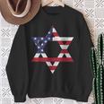 Israel American Flag Star Of David Israelite Jew Jewish Sweatshirt Gifts for Old Women