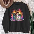 It's Fine I'm Fine Everything's Fine Lil Dumpster Fire Cat Sweatshirt Gifts for Old Women