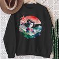 Japan Traditionell Landschaft Geisha Kirschblüte Retro Anime Sweatshirt Geschenke für alte Frauen