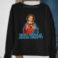 Who Would Jesus Draft Fantasy Football Jesus Sweatshirt Gifts for Old Women