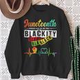 Junenth Blackity Heartbeat Black History African America Sweatshirt Gifts for Old Women