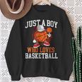Just A Boy Who Loves Basketball Player Hoops Sweatshirt Gifts for Old Women