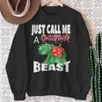 Just Call A Christmas Beast With Cute Holly Leaf Sweatshirt Gifts for Old Women