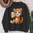 Katze Kater Trinkt Bier Zum Männertag Oderatertag Sweatshirt Geschenke für alte Frauen