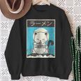 Kawaii Cat Ramen Noodle Cute Cat Vintage Retro Japanese Sweatshirt Gifts for Old Women