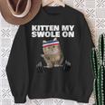 Kitten My Swole On Gym Workout Cat Lover Fitness Workout Sweatshirt Gifts for Old Women