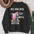 Kotz Unicorn Ich Muss Kotzen Party Unicorn Puke Sweatshirt Geschenke für alte Frauen