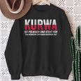 Kurwa Schwarzes Sweatshirt, Humorvolles Polnischer Spruch Design Geschenke für alte Frauen