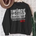 Basic Law Article 1 Die Zürde Des Menschen Ist Unantastbar Sweatshirt Geschenke für alte Frauen