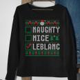 Leblanc Family Name Xmas Naughty Nice Leblanc Christmas List Sweatshirt Gifts for Old Women