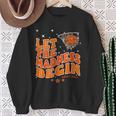 Let The Madness Begin Basketball Game Inspire Quote Sweatshirt Gifts for Old Women