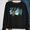 Let It Snow Christmas Snowman Snowflakes Xmas Holiday Pajama Sweatshirt Gifts for Old Women