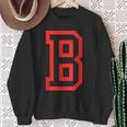 Letter B Large And Bold Outline In Red Sweatshirt Gifts for Old Women