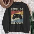 Level 8 Unlocked Video Gamer 8Th Birthday Vintage Sweatshirt Gifts for Old Women
