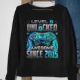 Level 9 Unlocked Awesome Since 2015 9Th Birthday Gaming Sweatshirt Gifts for Old Women