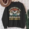 I Leveled Up To Husband Est 2024 Promoted To Hubby Groom Sweatshirt Gifts for Old Women