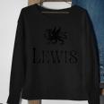 Lewis Surname Welsh Family Name Wales Heraldic Dragon Sweatshirt Gifts for Old Women