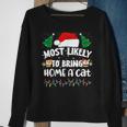 Most Likely To Bring Home A Cat Christmas Family Matching Sweatshirt Gifts for Old Women