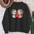 Lindos Erizos Pareja Amor Corazón Kawaii Camisa de entrenamiento Regalos para ancianas