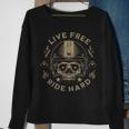 Live Free Ride Hard Motorcycle Riding Vintage Skull Graphic Sweatshirt Gifts for Old Women