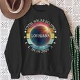 Louisiana Total Solar Eclipse April 8Th 2024 Retro Vintage Sweatshirt Gifts for Old Women