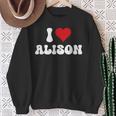 I Love Alison I Heart Alison Valentine's Day Sweatshirt Gifts for Old Women