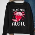 I Love You Alotl Heart Valentines Day Axolotl Girls Sweatshirt Gifts for Old Women