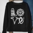 Love Firefighter Support Thin Red Line Firemen Sweatshirt Gifts for Old Women