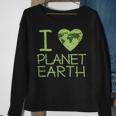 I Love Heart Planet Earth GlobeSweatshirt Gifts for Old Women