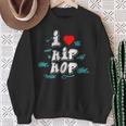 I Love Hip Hop Herz Rap Und Hip Hop Fan Sweatshirt Geschenke für alte Frauen