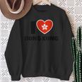 I Love Hong Kong Mit Flagge Und Herz Sweatshirt Geschenke für alte Frauen