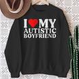 I Love My Hot Autistic Boyfriend I Heart My Autistic Bf Sweatshirt Gifts for Old Women