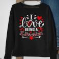 I Love Being A Librarian Heart Valentine's Day Sweatshirt Gifts for Old Women