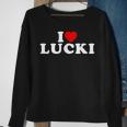 I Love Lucki I Heart Lucki Red Heart Sweatshirt Gifts for Old Women