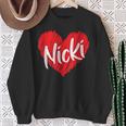 I Love Nicki Heart Personalized Name Nicki Sweatshirt Gifts for Old Women