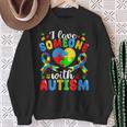 I Love Someone With Autism Awareness Heart Puzzle Pieces Sweatshirt Gifts for Old Women