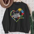 I Love Someone With Autism Heart Puzzle Sweatshirt Gifts for Old Women