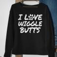 I Love Wiggle Butts Dog Lovers Sweatshirt Gifts for Old Women