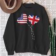 Loving Usa United Kingdom Flag Heart British Americans Love Sweatshirt Gifts for Old Women