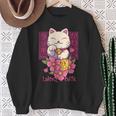 Lucky And Cute Japanese Lucky Cat Maneki Neko Good Luck Cat Sweatshirt Gifts for Old Women